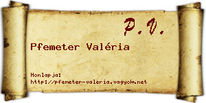 Pfemeter Valéria névjegykártya