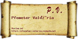 Pfemeter Valéria névjegykártya